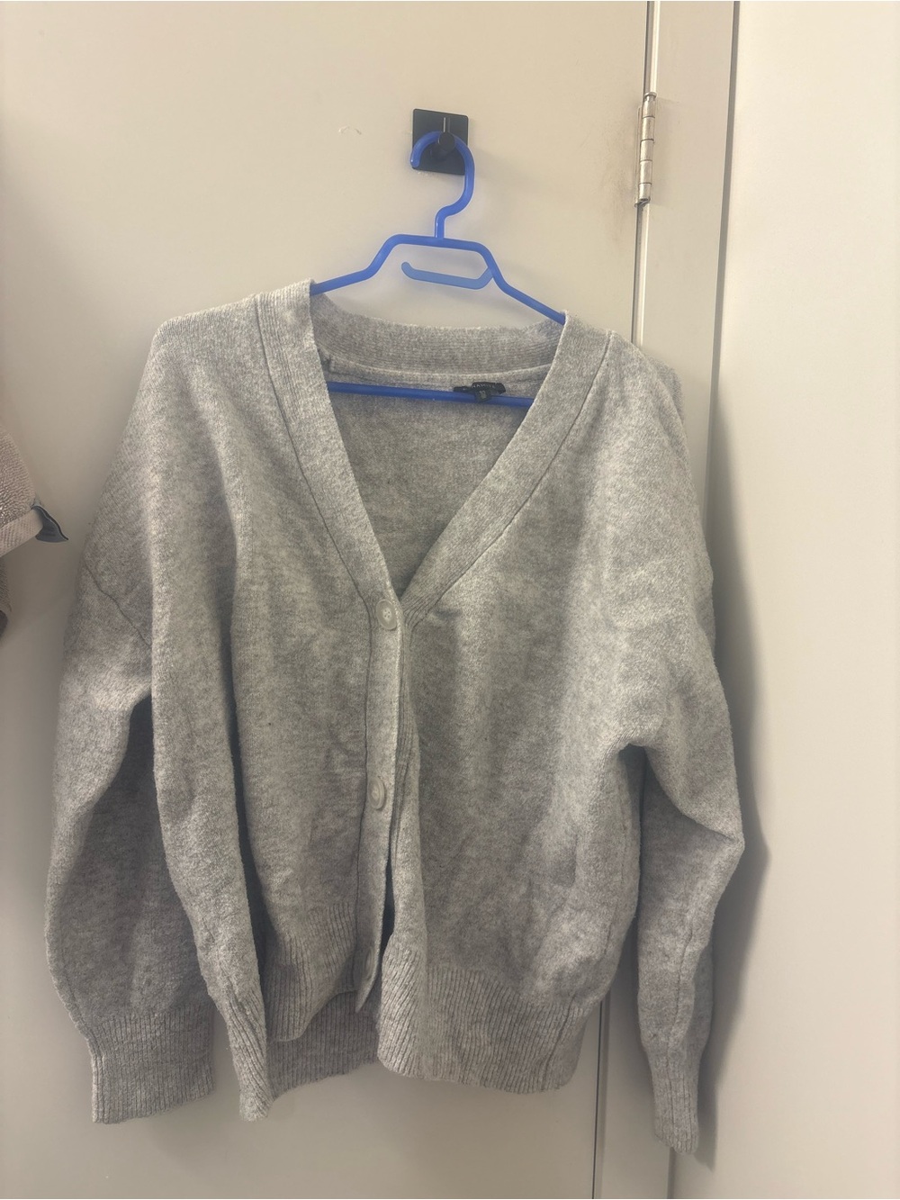 Dynamite Grey V-Neck Button Cardigan Sweater